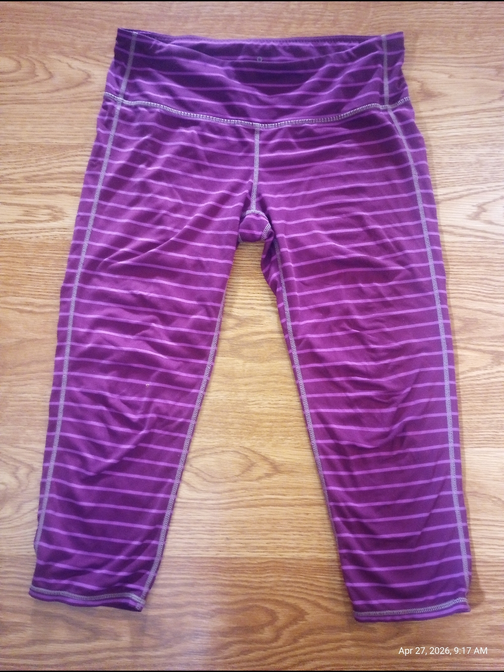 Athleta Purple Striped Capri Leggings for Kids